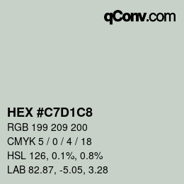 Código de color: HEX #C7D1C8 | qconv.com
