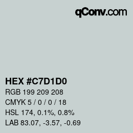 Color code: HEX #C7D1D0 | qconv.com