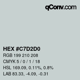 Color code: HEX #C7D2D0 | qconv.com