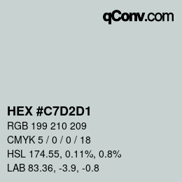 Color code: HEX #C7D2D1 | qconv.com