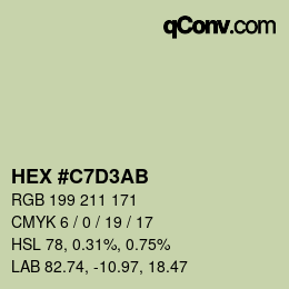 Color code: HEX #C7D3AB | qconv.com