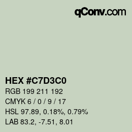 カラーコード: HEX #C7D3C0 | qconv.com
