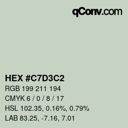Color code: HEX #C7D3C2 | qconv.com