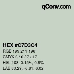 カラーコード: HEX #C7D3C4 | qconv.com