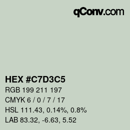 Color code: HEX #C7D3C5 | qconv.com
