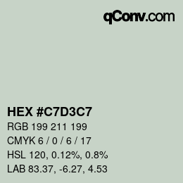 Color code: HEX #C7D3C7 | qconv.com