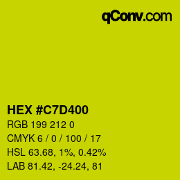 Código de color: HEX #C7D400 | qconv.com