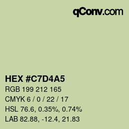 Farbcode: HEX #C7D4A5 | qconv.com