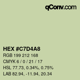 カラーコード: HEX #C7D4A8 | qconv.com