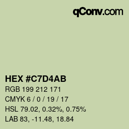 Color code: HEX #C7D4AB | qconv.com