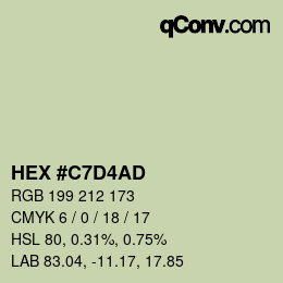 Color code: HEX #C7D4AD | qconv.com