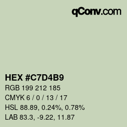 颜色代码: HEX #C7D4B9 | qconv.com