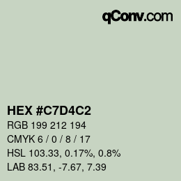 カラーコード: HEX #C7D4C2 | qconv.com