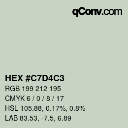 カラーコード: HEX #C7D4C3 | qconv.com