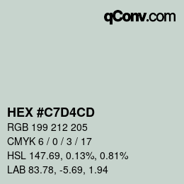 カラーコード: HEX #C7D4CD | qconv.com