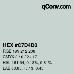 カラーコード: HEX #C7D4D0 | qconv.com