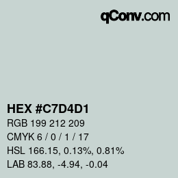 カラーコード: HEX #C7D4D1 | qconv.com