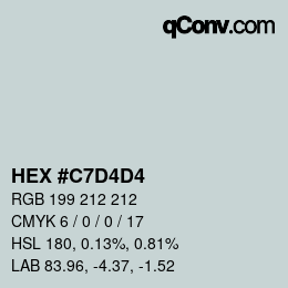 Color code: HEX #C7D4D4 | qconv.com