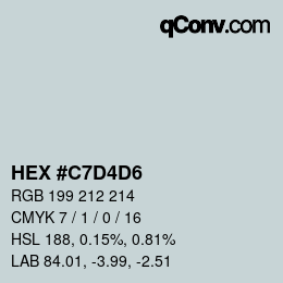 颜色代码: HEX #C7D4D6 | qconv.com