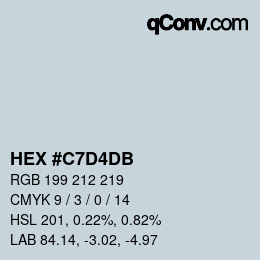 カラーコード: HEX #C7D4DB | qconv.com