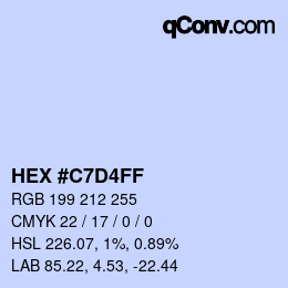 Color code: HEX #C7D4FF | qconv.com