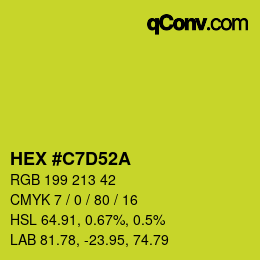 颜色代码: HEX #C7D52A | qconv.com