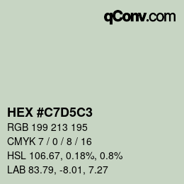 颜色代码: HEX #C7D5C3 | qconv.com