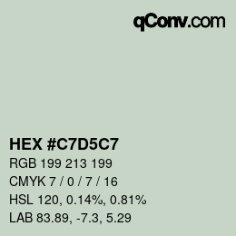 Color code: HEX #C7D5C7 | qconv.com
