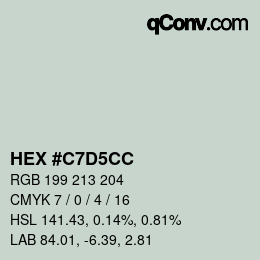 カラーコード: HEX #C7D5CC | qconv.com