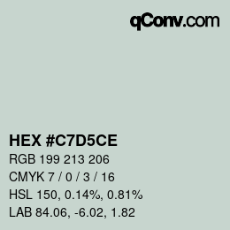 Código de color: HEX #C7D5CE | qconv.com