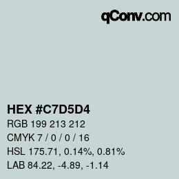 Color code: HEX #C7D5D4 | qconv.com