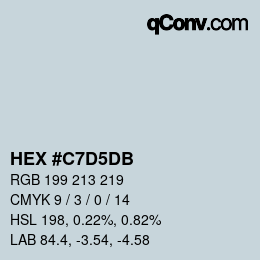 颜色代码: HEX #C7D5DB | qconv.com