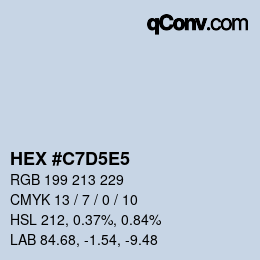 Farbcode: HEX #C7D5E5 | qconv.com