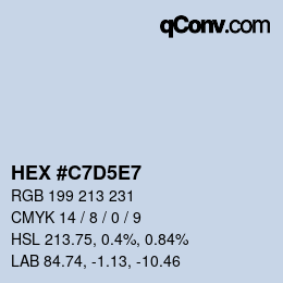 颜色代码: HEX #C7D5E7 | qconv.com