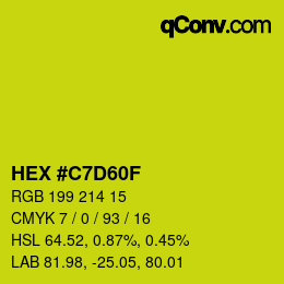 Farbcode: HEX #C7D60F | qconv.com