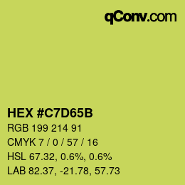 Color code: HEX #C7D65B | qconv.com