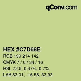 Color code: HEX #C7D68E | qconv.com