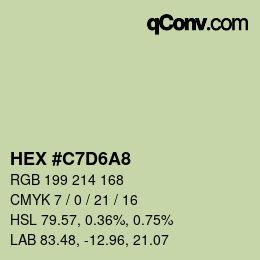 カラーコード: HEX #C7D6A8 | qconv.com