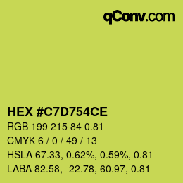 Farbcode: HEX #C7D754CE | qconv.com