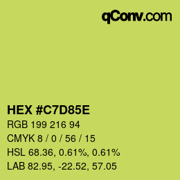 颜色代码: HEX #C7D85E | qconv.com