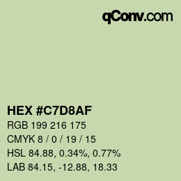 Color code: HEX #C7D8AF | qconv.com