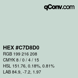 Color code: HEX #C7D8D0 | qconv.com