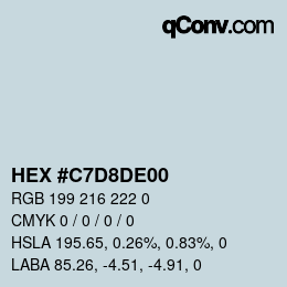 Color code: HEX #C7D8DE00 | qconv.com