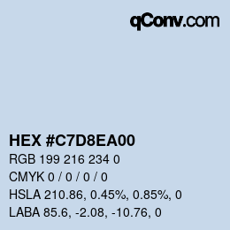 Color code: HEX #C7D8EA00 | qconv.com