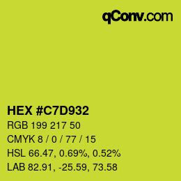 Color code: HEX #C7D932 | qconv.com