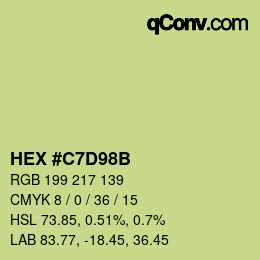 Color code: HEX #C7D98B | qconv.com