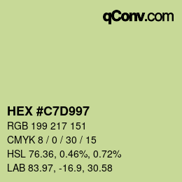 カラーコード: HEX #C7D997 | qconv.com