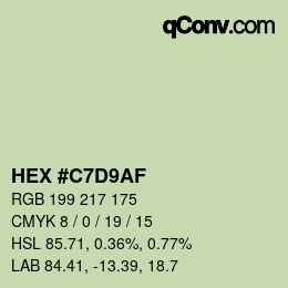 Color code: HEX #C7D9AF | qconv.com