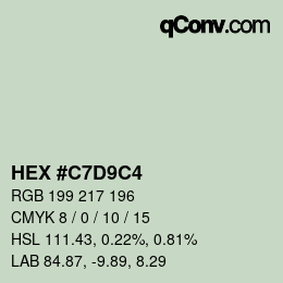 Color code: HEX #C7D9C4 | qconv.com
