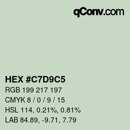 Color code: HEX #C7D9C5 | qconv.com